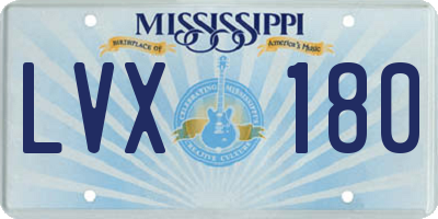 MS license plate LVX180