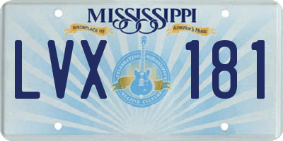 MS license plate LVX181