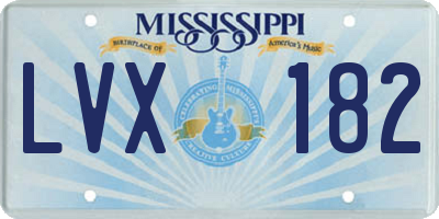 MS license plate LVX182