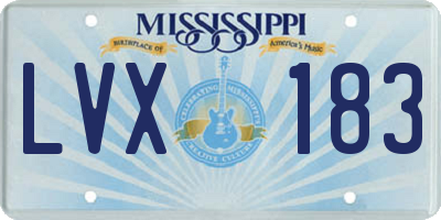 MS license plate LVX183