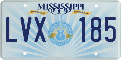MS license plate LVX185