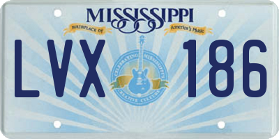 MS license plate LVX186