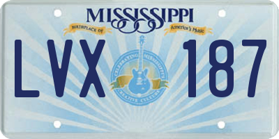 MS license plate LVX187