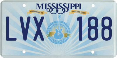 MS license plate LVX188