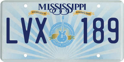 MS license plate LVX189