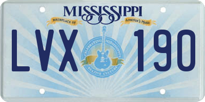 MS license plate LVX190