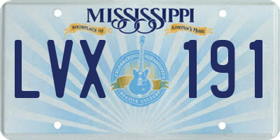 MS license plate LVX191