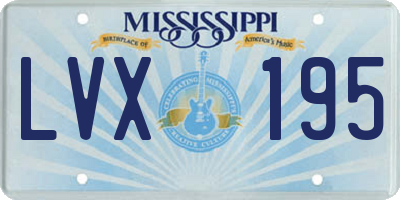 MS license plate LVX195
