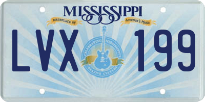 MS license plate LVX199