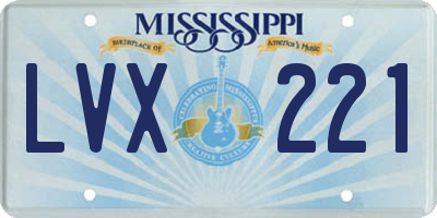 MS license plate LVX221