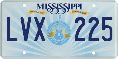 MS license plate LVX225