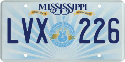 MS license plate LVX226