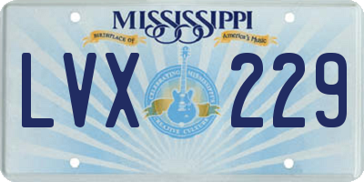 MS license plate LVX229
