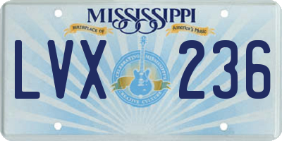MS license plate LVX236
