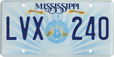 MS license plate LVX240
