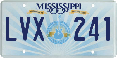 MS license plate LVX241
