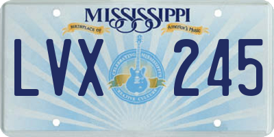 MS license plate LVX245