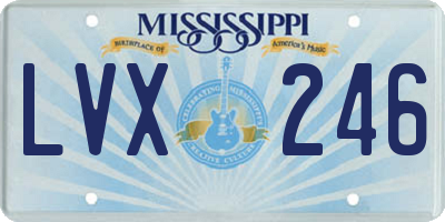 MS license plate LVX246