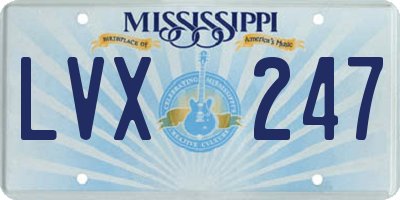 MS license plate LVX247
