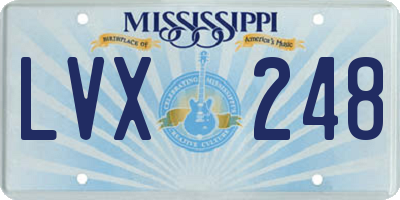 MS license plate LVX248
