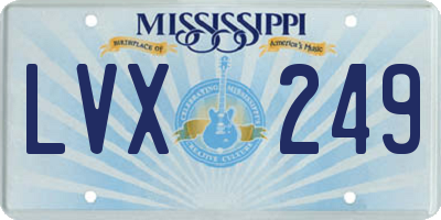 MS license plate LVX249