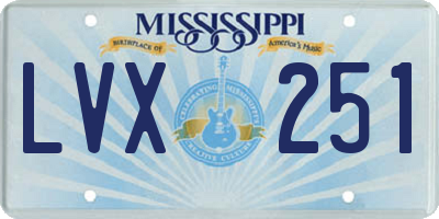 MS license plate LVX251