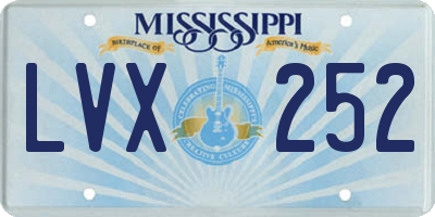 MS license plate LVX252