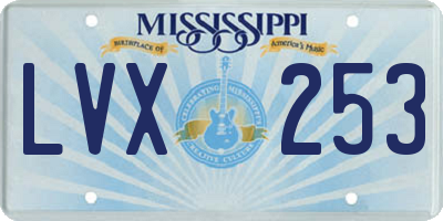 MS license plate LVX253