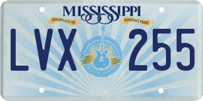MS license plate LVX255