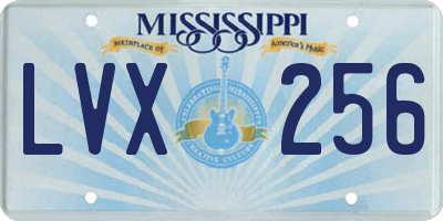 MS license plate LVX256