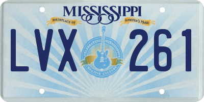 MS license plate LVX261