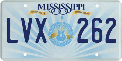 MS license plate LVX262