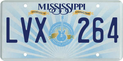 MS license plate LVX264