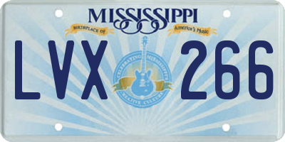 MS license plate LVX266