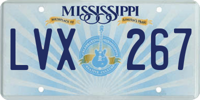 MS license plate LVX267