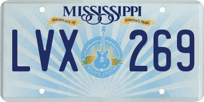 MS license plate LVX269