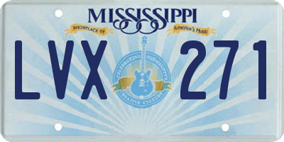 MS license plate LVX271