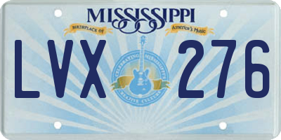 MS license plate LVX276