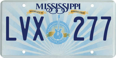 MS license plate LVX277