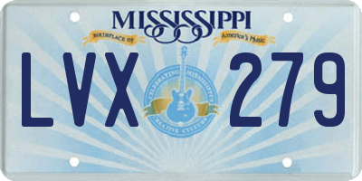 MS license plate LVX279