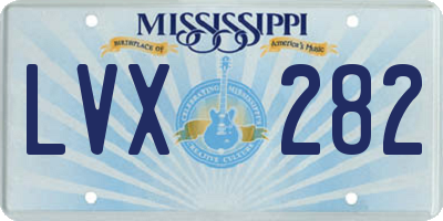 MS license plate LVX282
