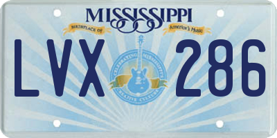 MS license plate LVX286