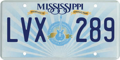 MS license plate LVX289