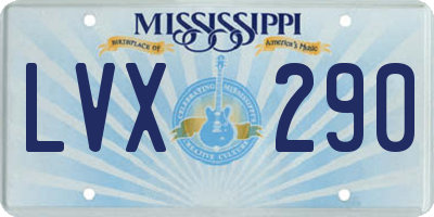 MS license plate LVX290
