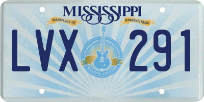 MS license plate LVX291