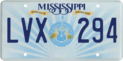 MS license plate LVX294