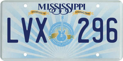 MS license plate LVX296