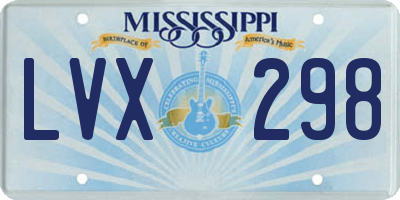 MS license plate LVX298