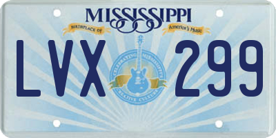 MS license plate LVX299