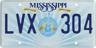 MS license plate LVX304